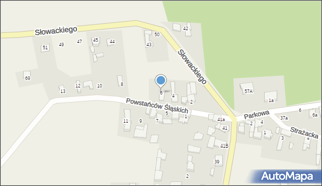 Sławików, Powstańców Śląskich, 6, mapa Sławików