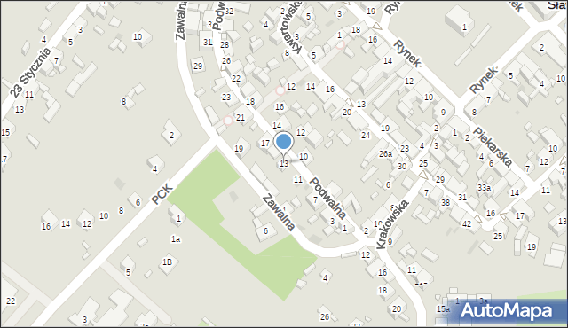 Sławków, Podwalna, 13, mapa Sławków