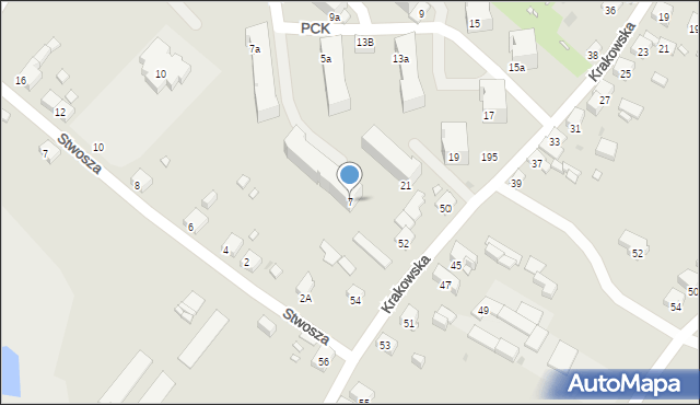 Sławków, Polskiego Czerwonego Krzyża, 7, mapa Sławków