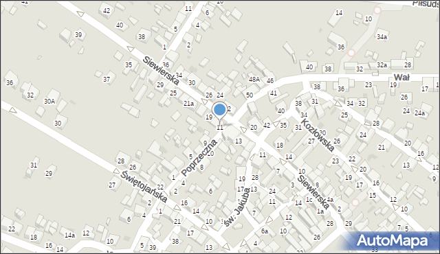 Sławków, Poprzeczna, 11, mapa Sławków