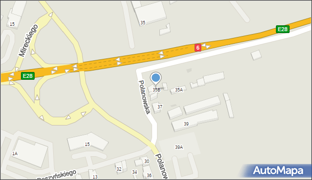 Sławno, Polanowska, 35b/2, mapa Sławno