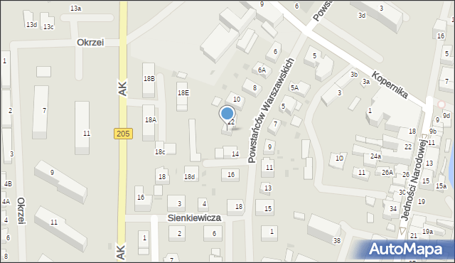 Sławno, Powstańców Warszawskich, 12A, mapa Sławno