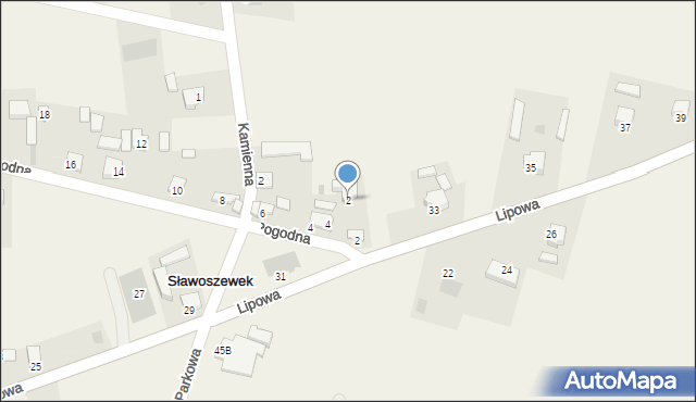 Sławoszewek, Pogodna, 2, mapa Sławoszewek