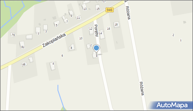 Ślemień, Poręby, 4, mapa Ślemień