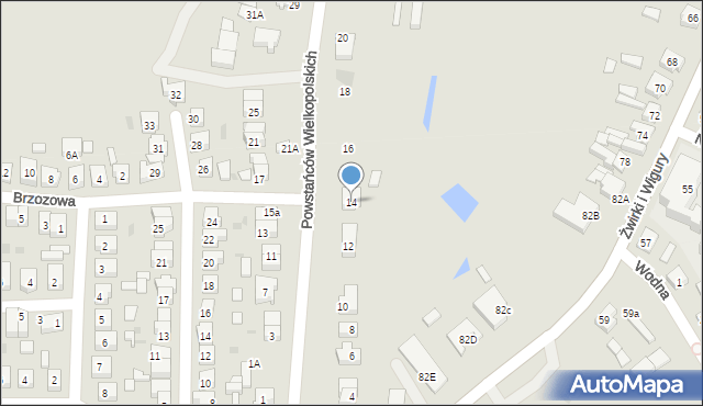 Ślesin, Powstańców Wielkopolskich, 14, mapa Ślesin