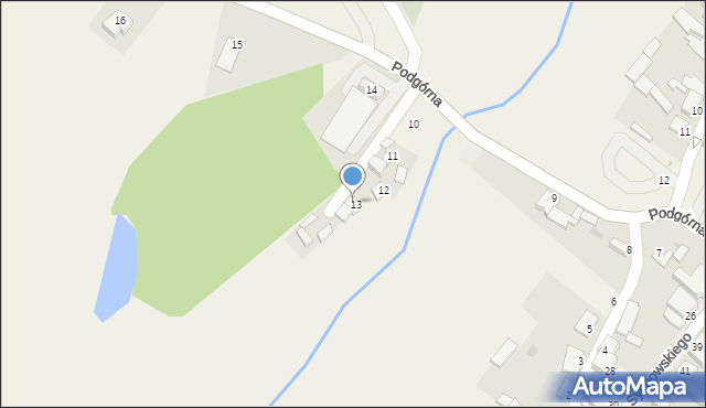 Śliwice, Podgórna, 13a, mapa Śliwice