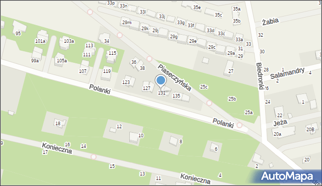 Słomin, Polanki, 131, mapa Słomin