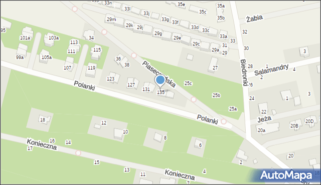 Słomin, Polanki, 135, mapa Słomin