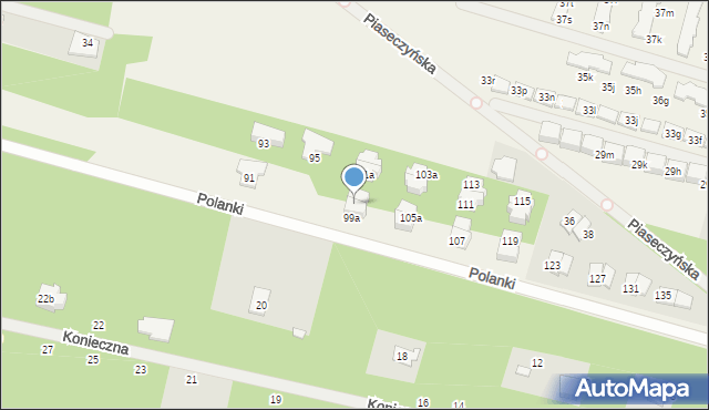 Słomin, Polanki, 99b, mapa Słomin