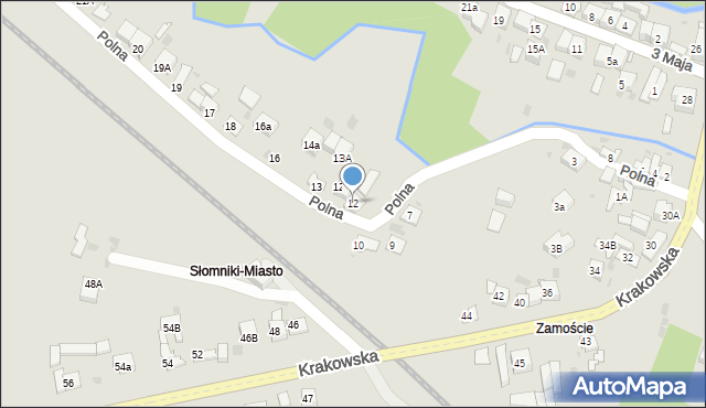 Słomniki, Polna, 12, mapa Słomniki