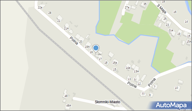 Słomniki, Polna, 19b, mapa Słomniki