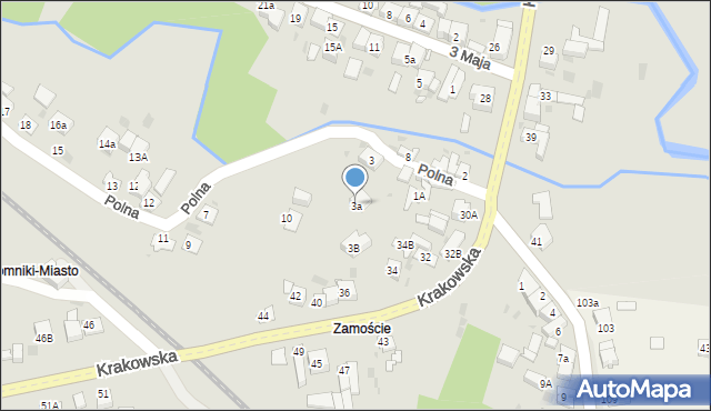 Słomniki, Polna, 3a, mapa Słomniki