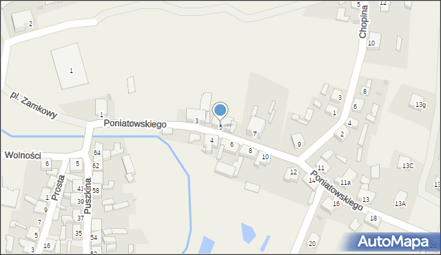 Słońsk, Poniatowskiego, 5, mapa Słońsk