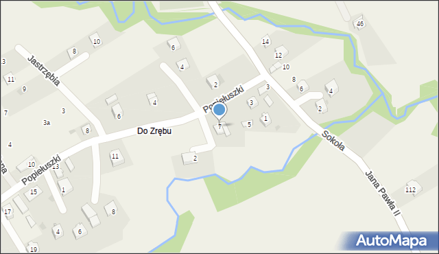 Słotwina, Popiełuszki Jerzego, bł. ks., 7, mapa Słotwina