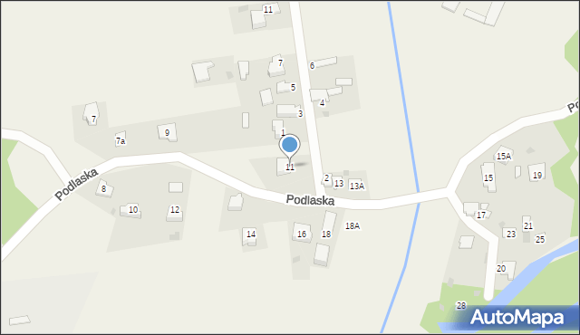 Słowik, Podlaska, 11, mapa Słowik