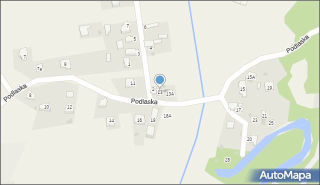 Słowik, Podlaska, 13, mapa Słowik