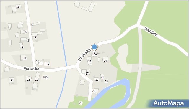 Słowik, Podlaska, 15A, mapa Słowik