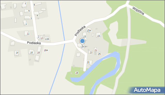 Słowik, Podlaska, 17, mapa Słowik