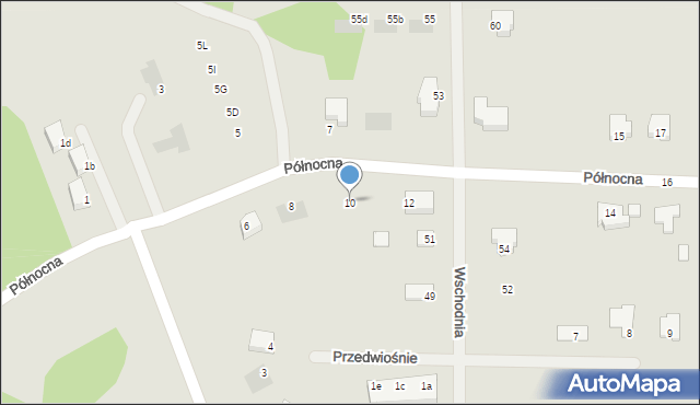 Słubice, Północna, 10, mapa Słubice