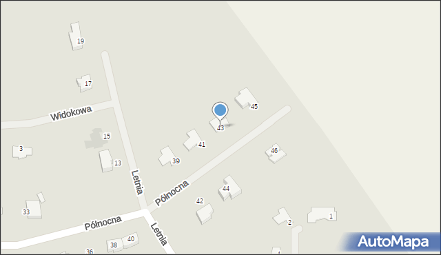 Słubice, Północna, 43, mapa Słubice