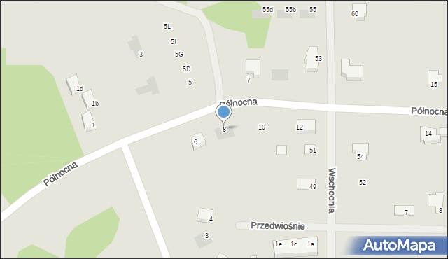 Słubice, Północna, 8, mapa Słubice