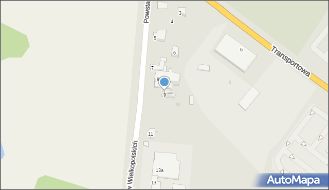 Słubice, Powstańców Wielkopolskich, 9, mapa Słubice