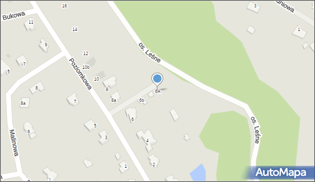 Słubice, Poziomkowa, 6A, mapa Słubice