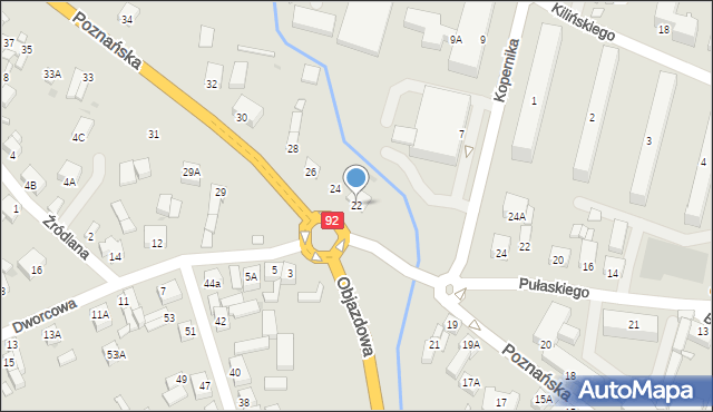 Słupca, Poznańska, 22, mapa Słupca