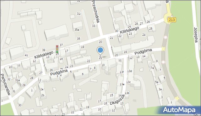 Słupsk, Podgórna, 21, mapa Słupska