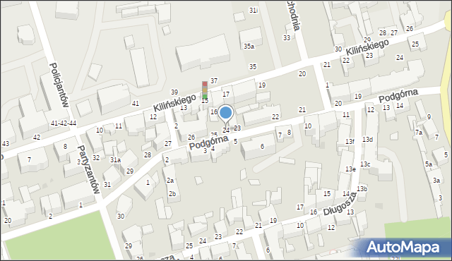 Słupsk, Podgórna, 24, mapa Słupska