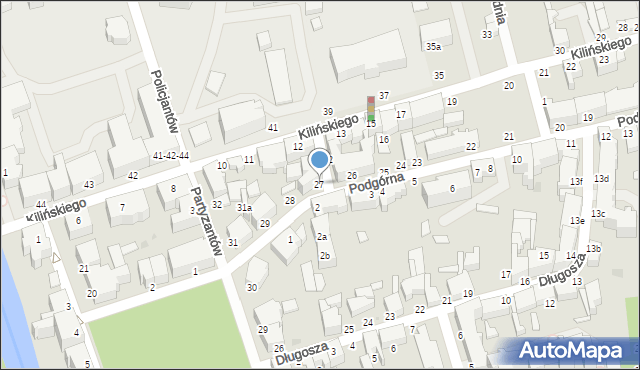 Słupsk, Podgórna, 27, mapa Słupska