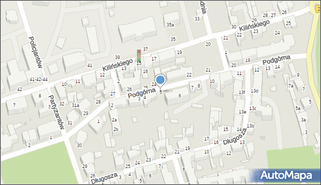 Słupsk, Podgórna, 5, mapa Słupska