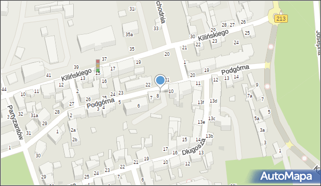 Słupsk, Podgórna, 9, mapa Słupska