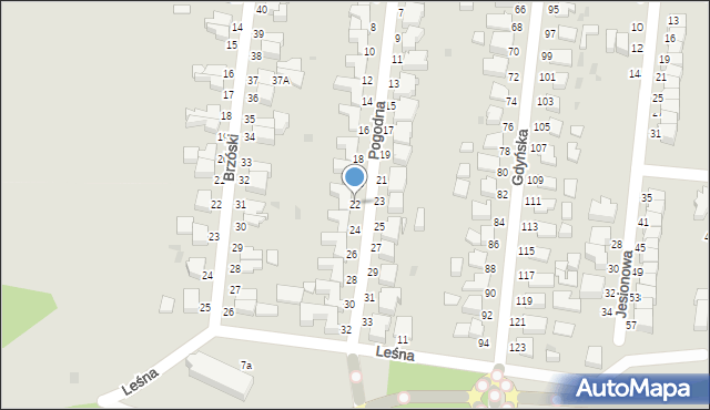 Słupsk, Pogodna, 22, mapa Słupska