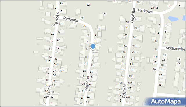 Słupsk, Pogodna, 7, mapa Słupska