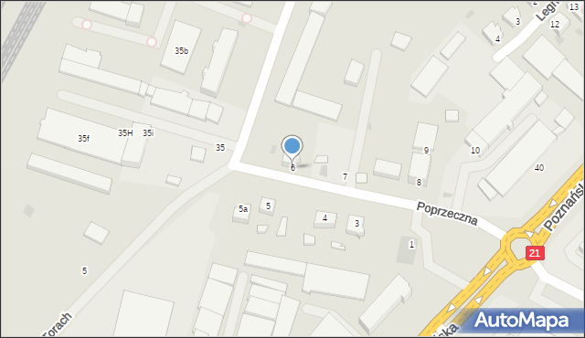 Słupsk, Poprzeczna, 6, mapa Słupska