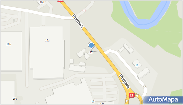 Słupsk, Portowa, 17, mapa Słupska