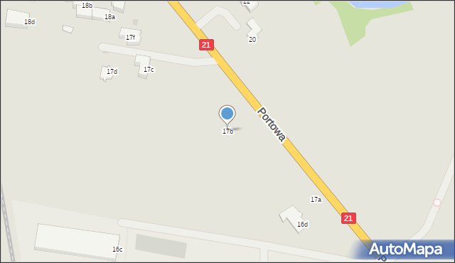 Słupsk, Portowa, 17b, mapa Słupska