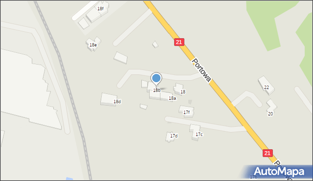 Słupsk, Portowa, 18b, mapa Słupska