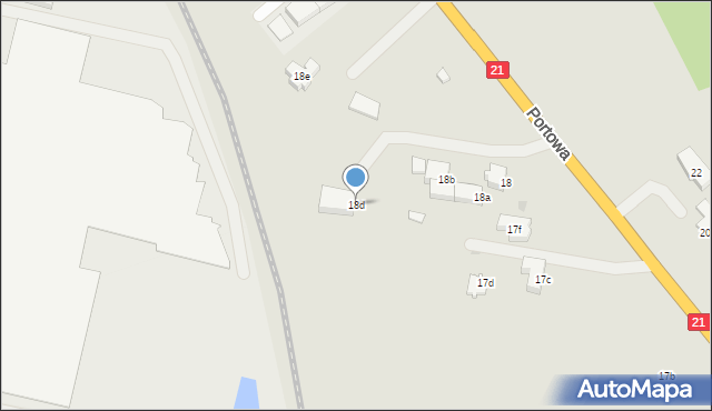 Słupsk, Portowa, 18d, mapa Słupska