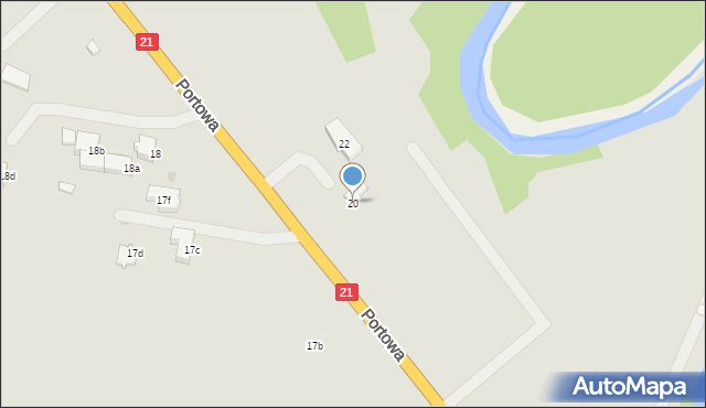 Słupsk, Portowa, 20, mapa Słupska