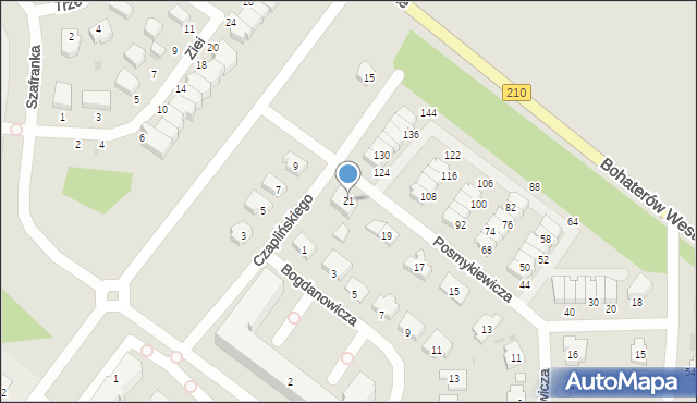 Słupsk, Posmykiewicza Jana, 21, mapa Słupska