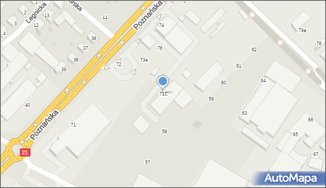 Słupsk, Poznańska, 71C, mapa Słupska