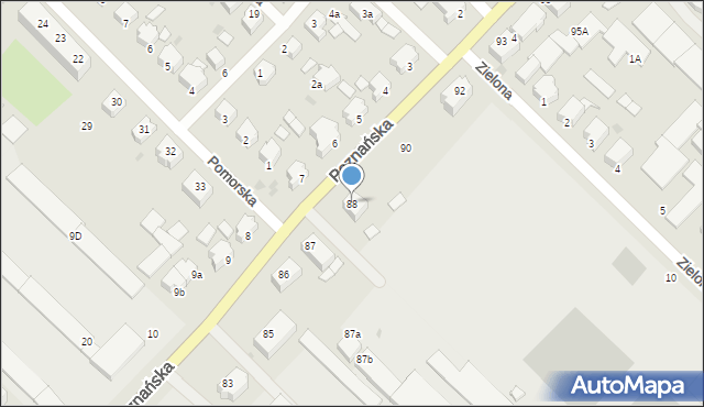 Słupsk, Poznańska, 88, mapa Słupska