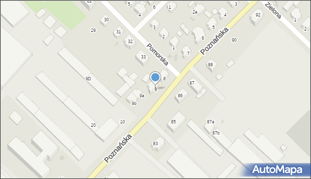 Słupsk, Poznańska, 9, mapa Słupska