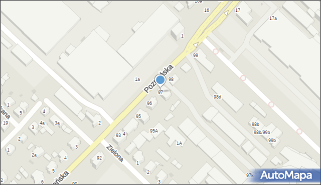 Słupsk, Poznańska, 97, mapa Słupska