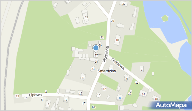 Smardzew, Podleśna, 27, mapa Smardzew