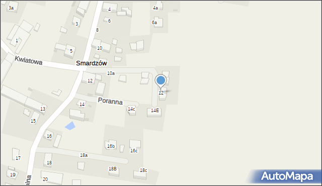 Smardzów, Poranna, 12, mapa Smardzów