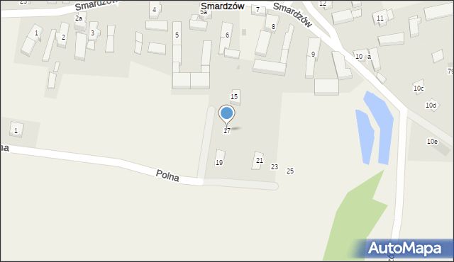 Smardzów, Polna, 17, mapa Smardzów