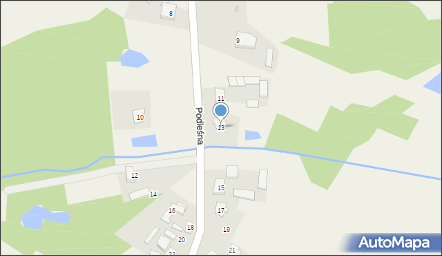 Śmietanki, Podleśna, 13, mapa Śmietanki